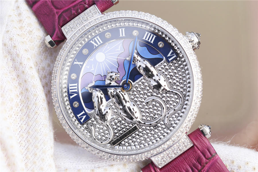 2024041202451192 - 復刻手錶卡地亞豹子頭戒指 卡地亞獵豹裝飾女士腕錶￥3480
